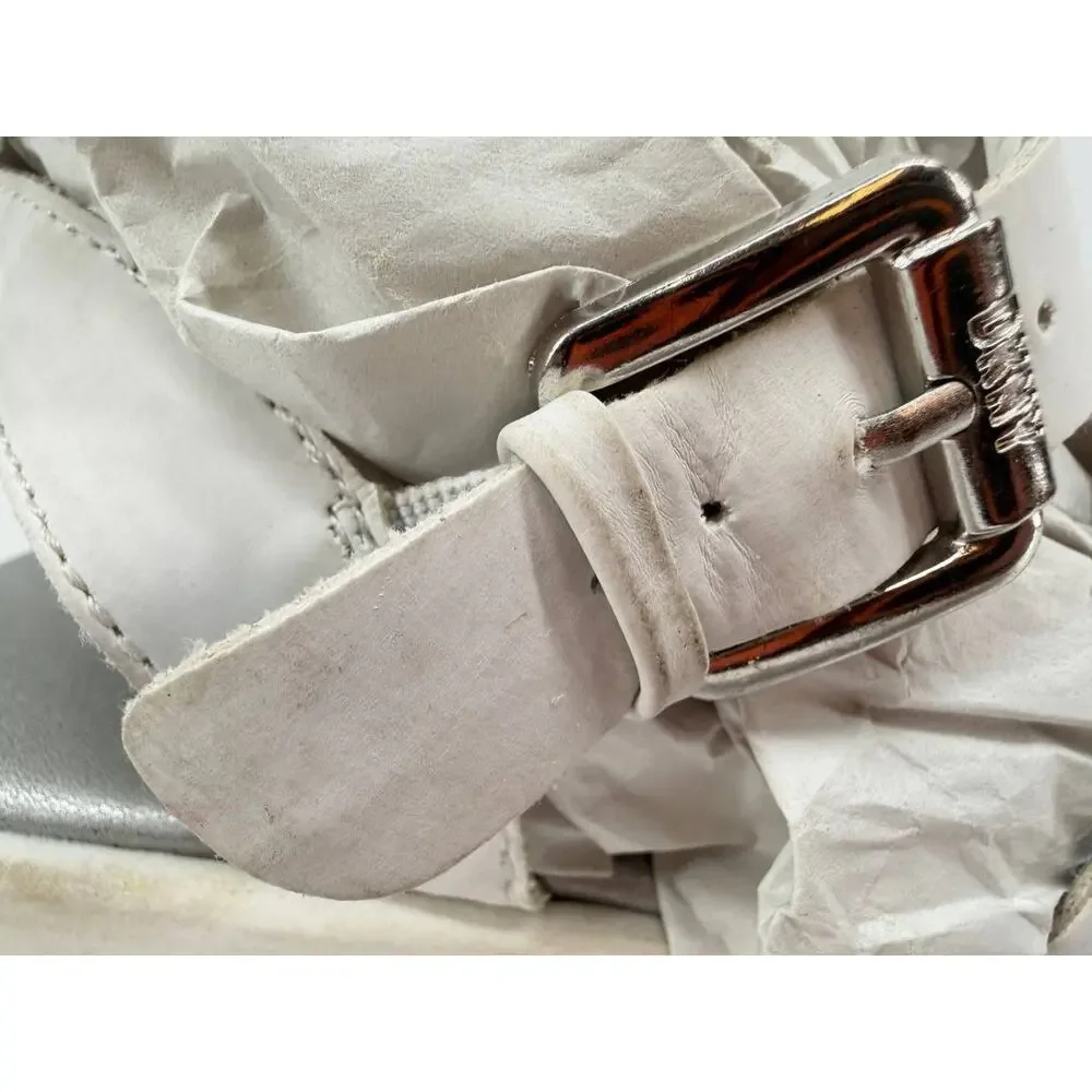 DKNY Girls White Silver Strappy Platform Sport Sandals Size 4,5-5Y